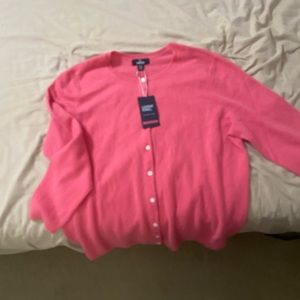 NWT cashmere pink Lands end cardigan